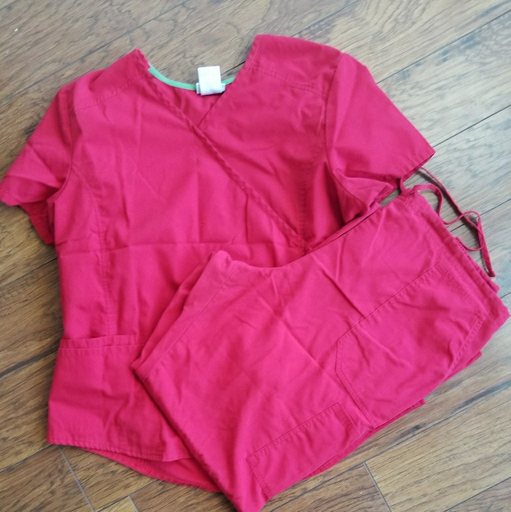 Red scrubs